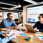 **

A vibrant, modern office scene. Diverse team of advertising professionals brainstorming around a table covered in sketches and data printouts.  A large screen displays analytics dashboards.  Focus on teamwork, creative energy, and data-driven strategy.  Style: Bright, optimistic, slightly stylized. Keywords: digital marketing, advertising agency, collaboration, data analysis, creative, teamwork.

**