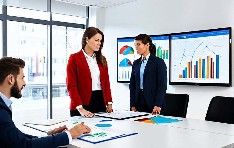 광고홍보사와 통합 디지털 광고 전략 - **Prompt:** Professional marketing team brainstorming digital ad strategy in a modern, bright office...