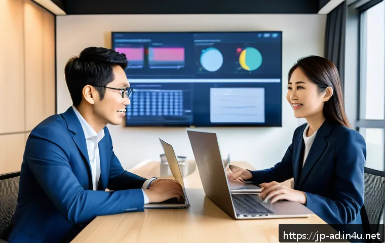 광고홍보사와 광고 클라이언트 유지 방법 - A professional Japanese advertising agency team and a client engaging in a weekly online meeting, bo...