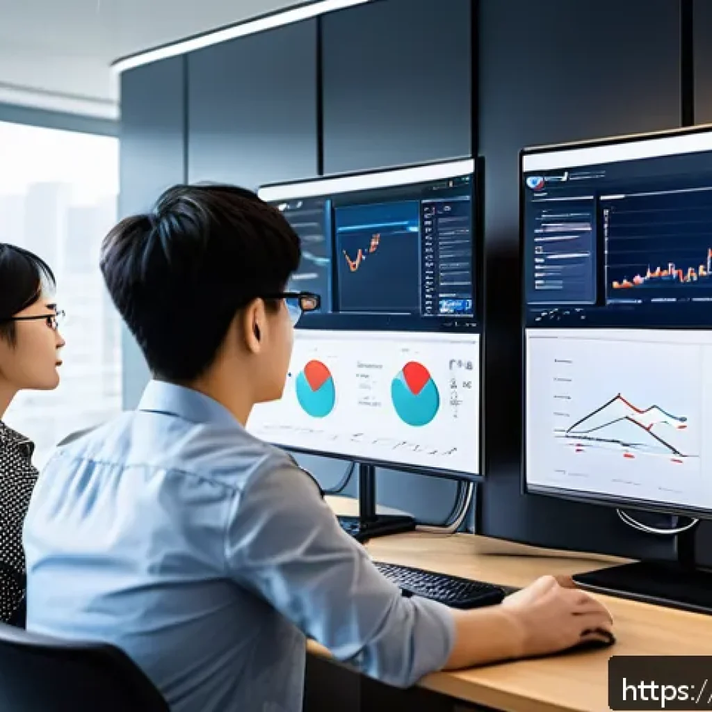 광고홍보사와 비즈니스 광고 캠페인 - A modern digital marketing office scene featuring a diverse Japanese team analyzing real-time data o...